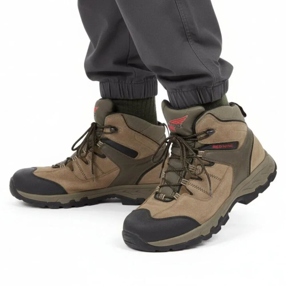 Redwing Brown Suede & Leather Lace Up Hiking Boots 12